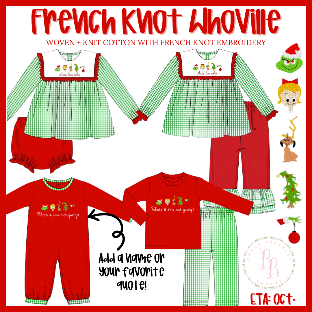 PO30: French Knot Whoville Girl Pants Set- ETA: October