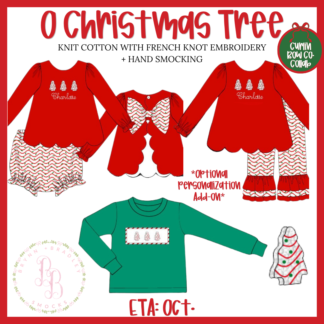 PO30: O Christmas Tree Girl Diaper Set- ETA: October