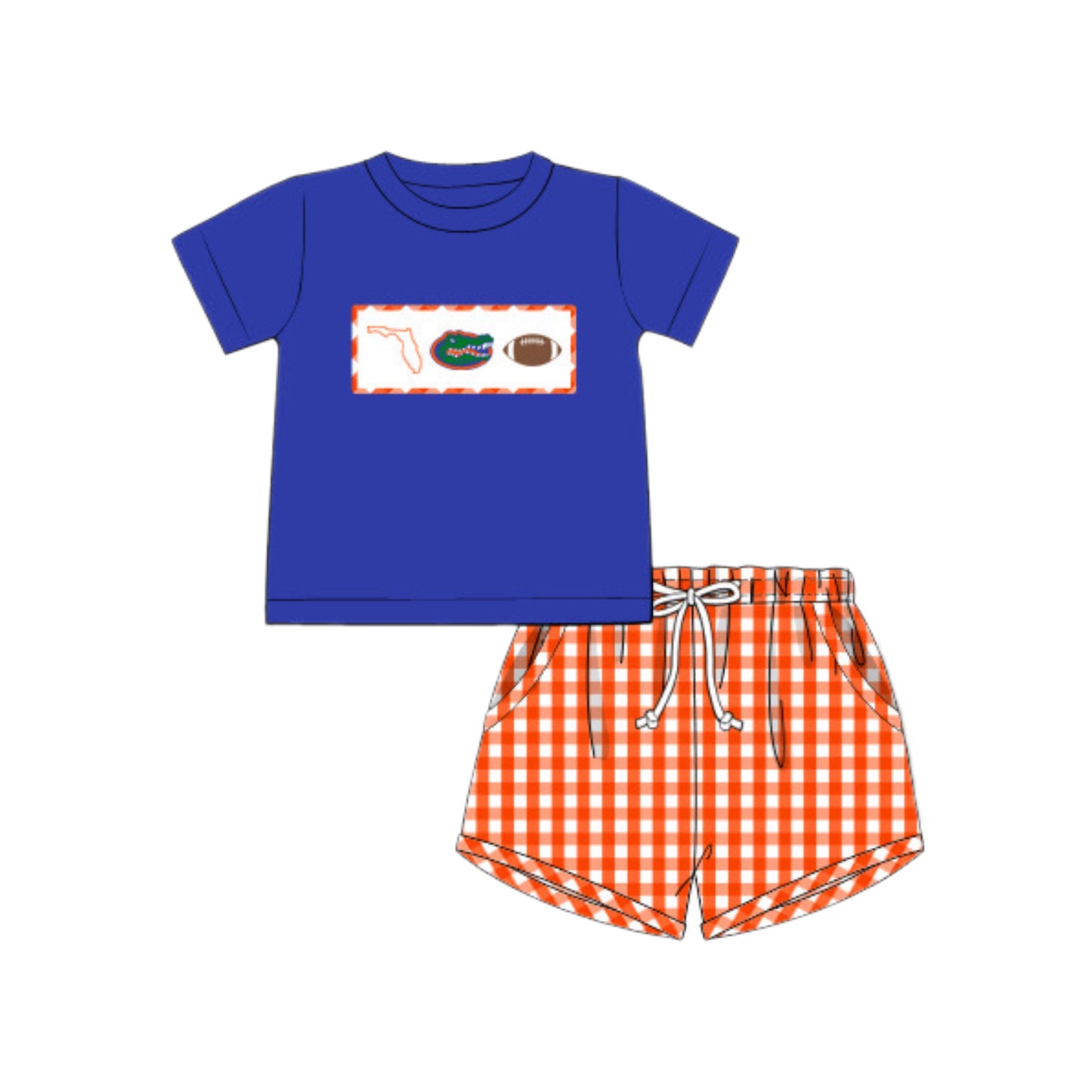 GATOR TRIO SMOCKED: BOY SHORT SET