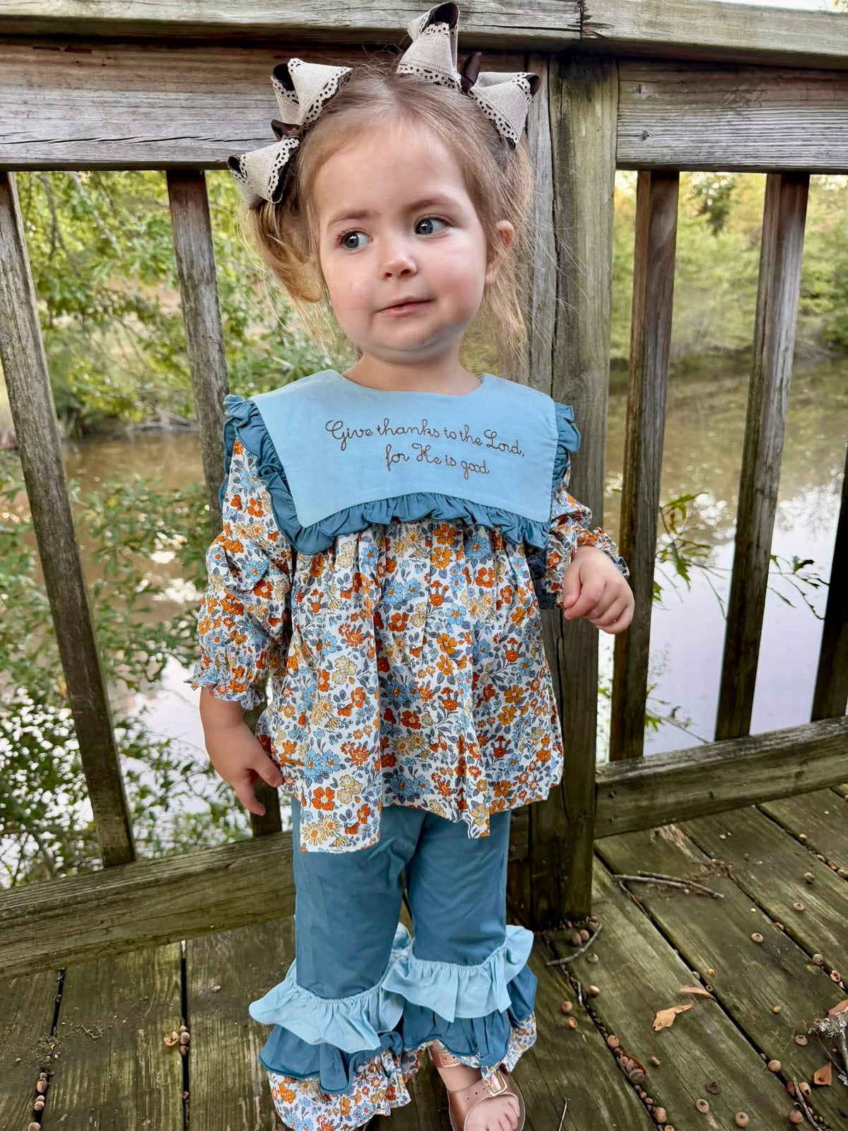 RTS:  GIVE THANKS GIRL PANT SET