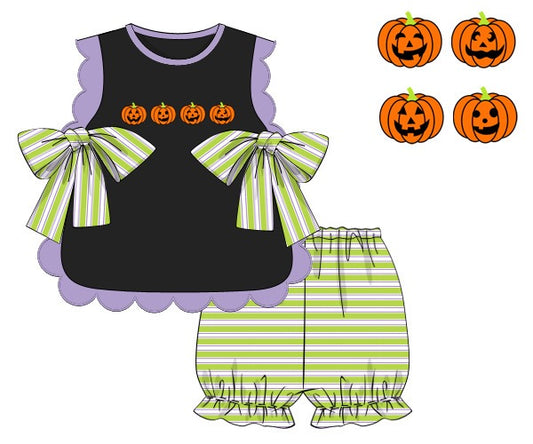 RTS: SILLY JACK-O-LATERN GIRL BUBBLE SHORT SET
