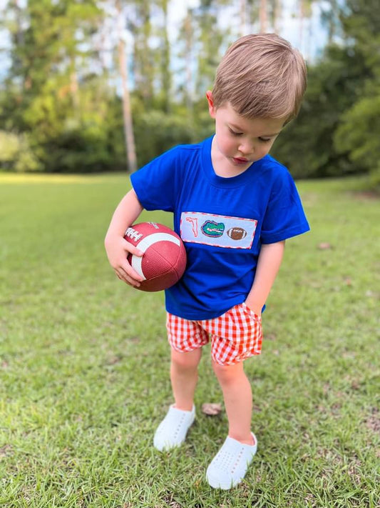 GATOR TRIO SMOCKED: BOY SHORT SET