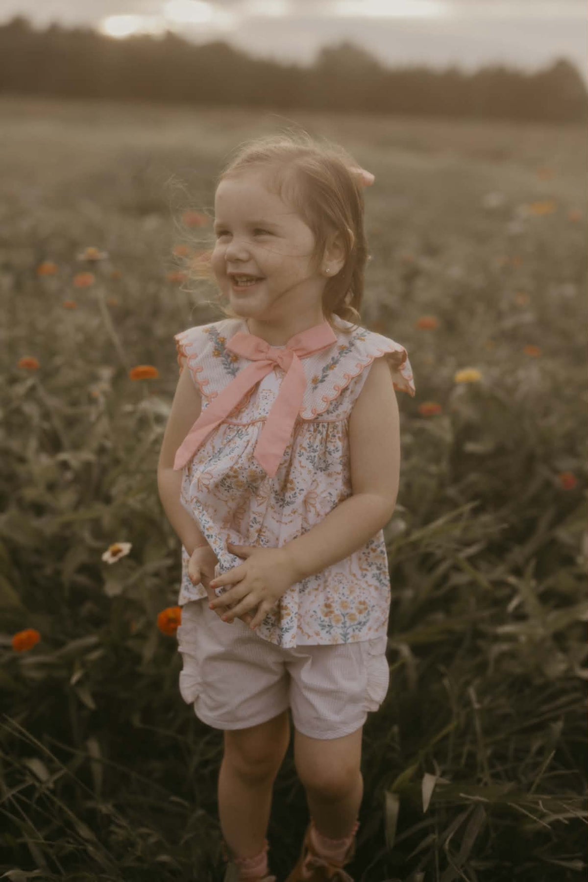 RTS: FALL BLOOMS GIRL SHORT SET