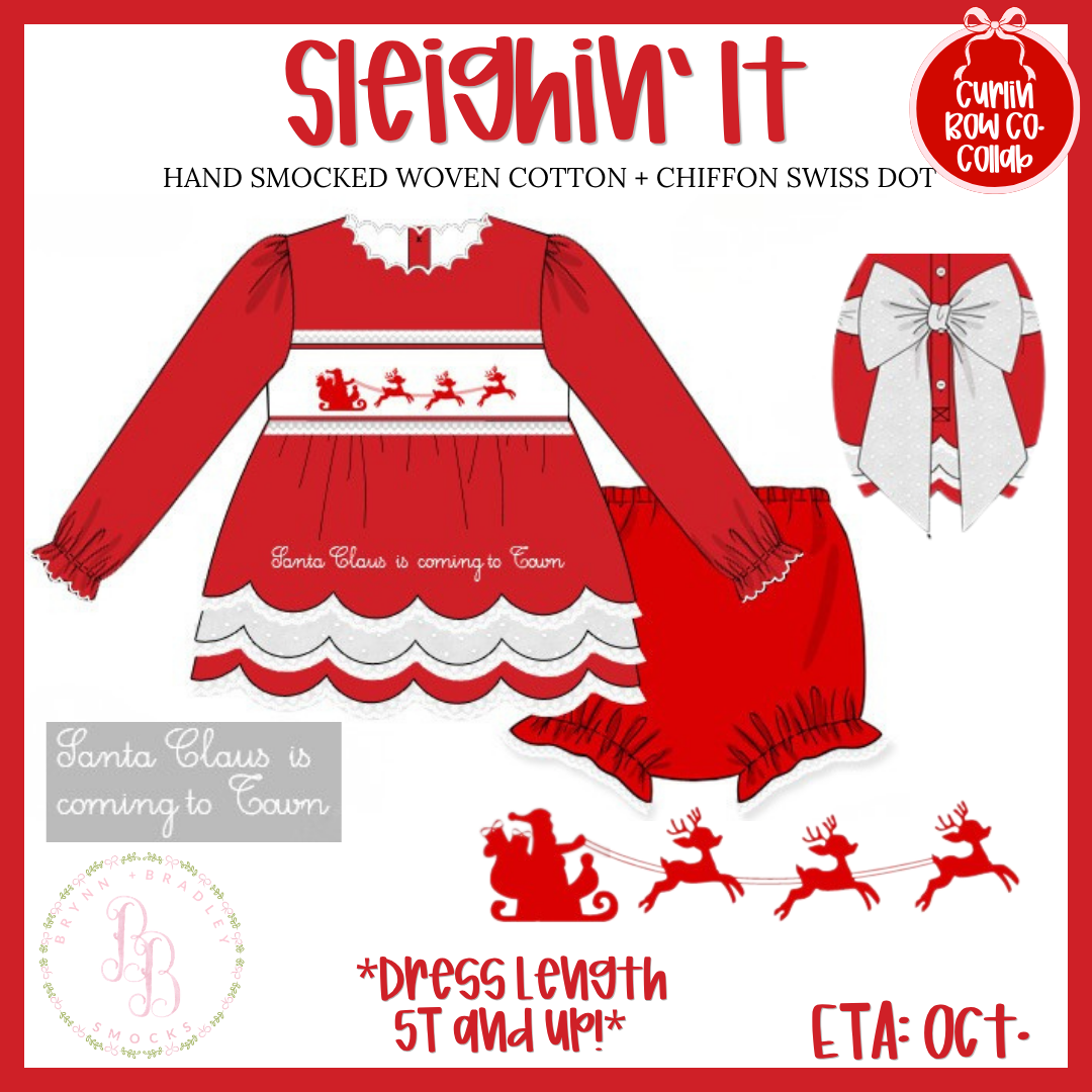PO30: Sleighin’ It Girl Diaper Set + Dress- ETA: October