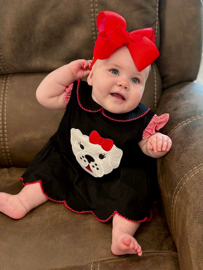 RTS: APPLIQUÉ DAWGS GIRL DIAPER SET
