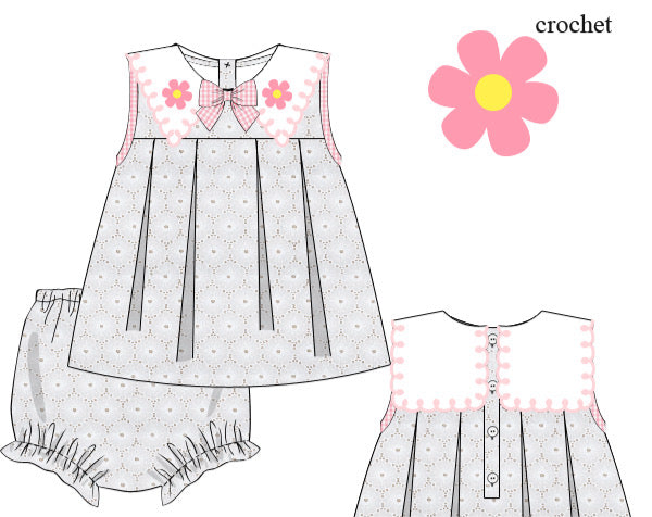 PREORDER 23: CROCHET BLOOMS GIRL DIAPER SET