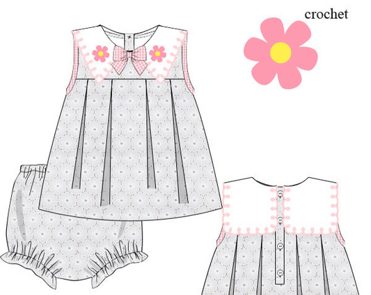 PREORDER 23: CROCHET BLOOMS GIRL DIAPER SET