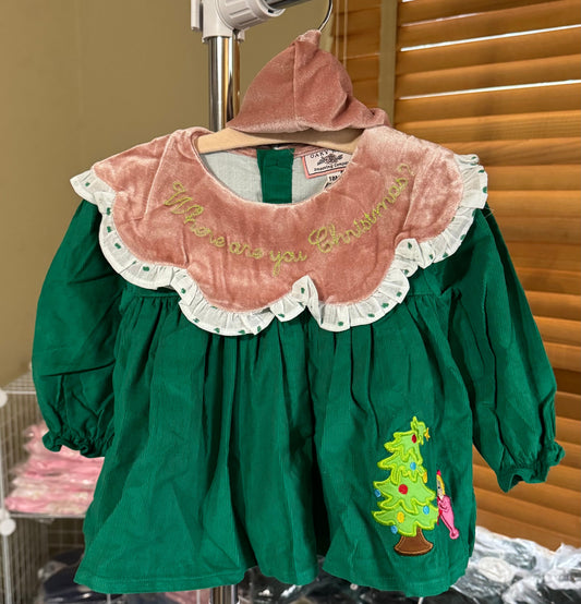 RTS: WHERE ARE YOU CHRISTMAS DIAPER SET (DRESS LENGTH FOR 5T+)