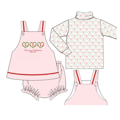 RTS: 1 JOHN 4:19 GIRL DIAPER SET (DRESS LENGTH 5T+)