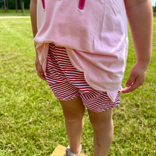 RTS: HOT PINK STRIPE SHORTS (GIRL)