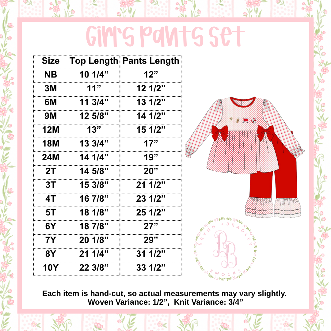 PO30: Patchwork Name Smocks Girl Pants Set- ETA: October