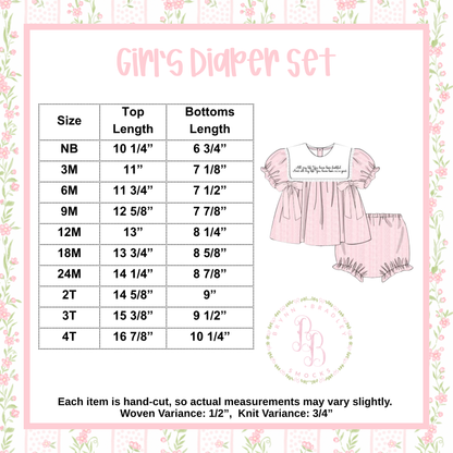 PO30: French Knot Gingerbread Girl Diaper Set- ETA: October