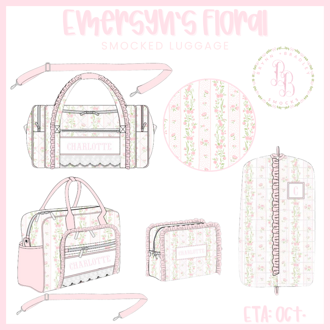 PO30: Emersyn’s Floral Smocked Weekender Bag- ETA: October