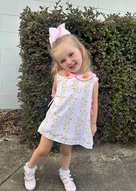 RTS: PASTEL PETALS & PLAID PUMPKINS GIRL SHORT SET