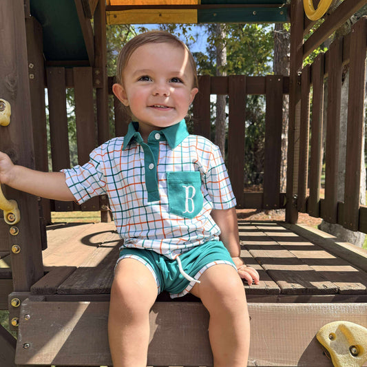 RTS: A TOUCH OF TEAL BOY SHORT SET