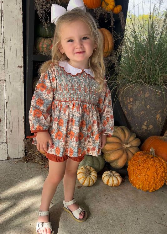 RTS: HARVEST BLOOMS GIRL DIAPER SET (DRESS LENGTH FOR 5T+)