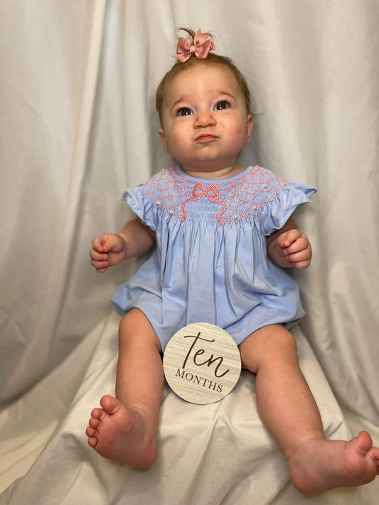 Smocked Pearl Bow Bubble