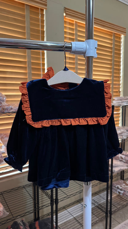 RTS: Navy Velvet Diaper Set