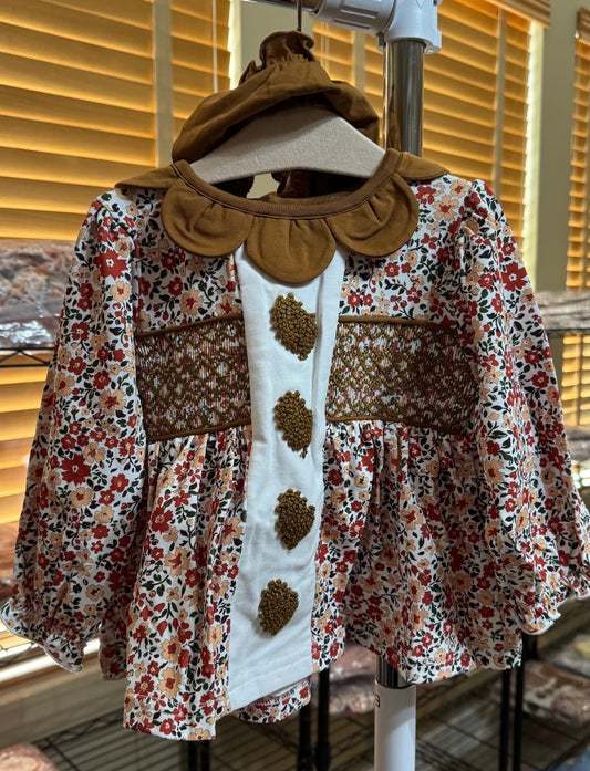 RTS: Brown Turkey Girl Diaper Set