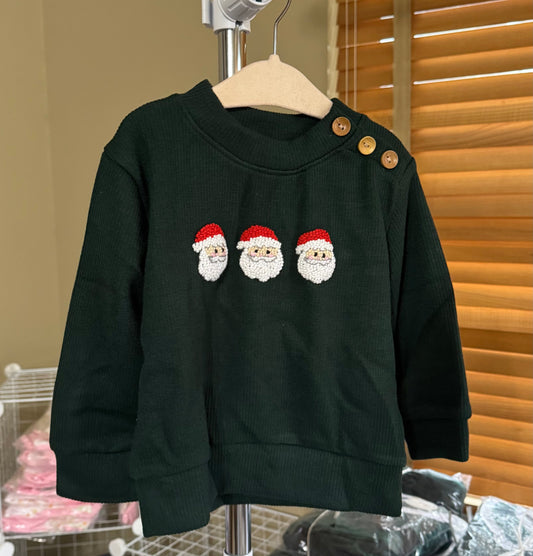 RTS: FRENCH KNOT SANTA BOY SWEATER