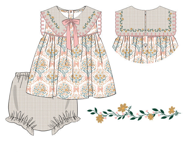 RTS: FALL BLOOMS GIRL DIAPER SET