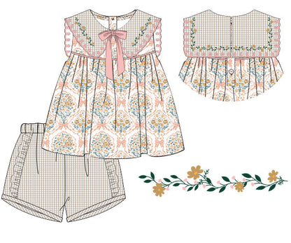RTS: FALL BLOOMS GIRL SHORT SET