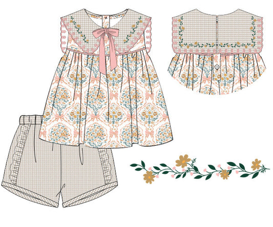 RTS: FALL BLOOMS GIRL SHORT SET