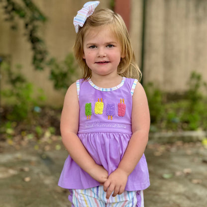RTS: French Knot Popsicles - Girl Short Set
