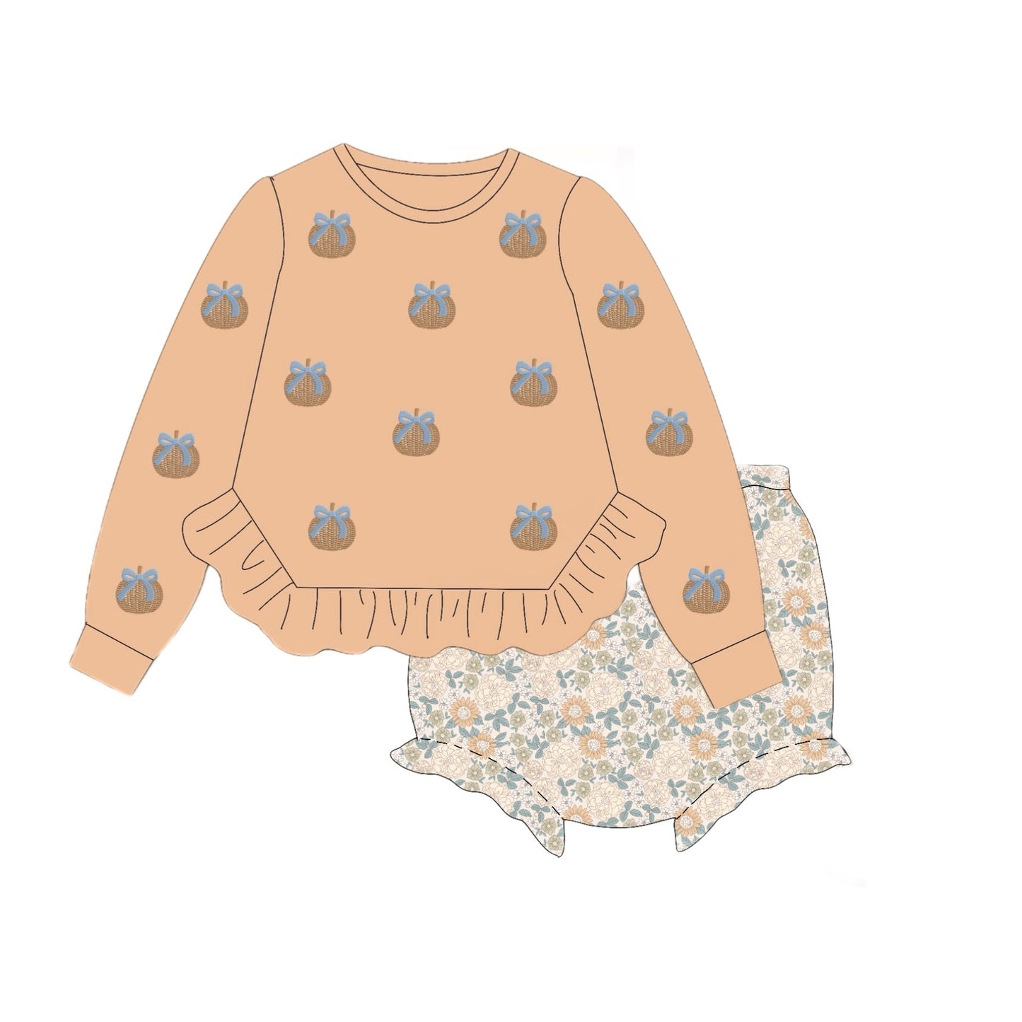 RTS: PUMPKIN PATCHES GIRL DIAPER SET