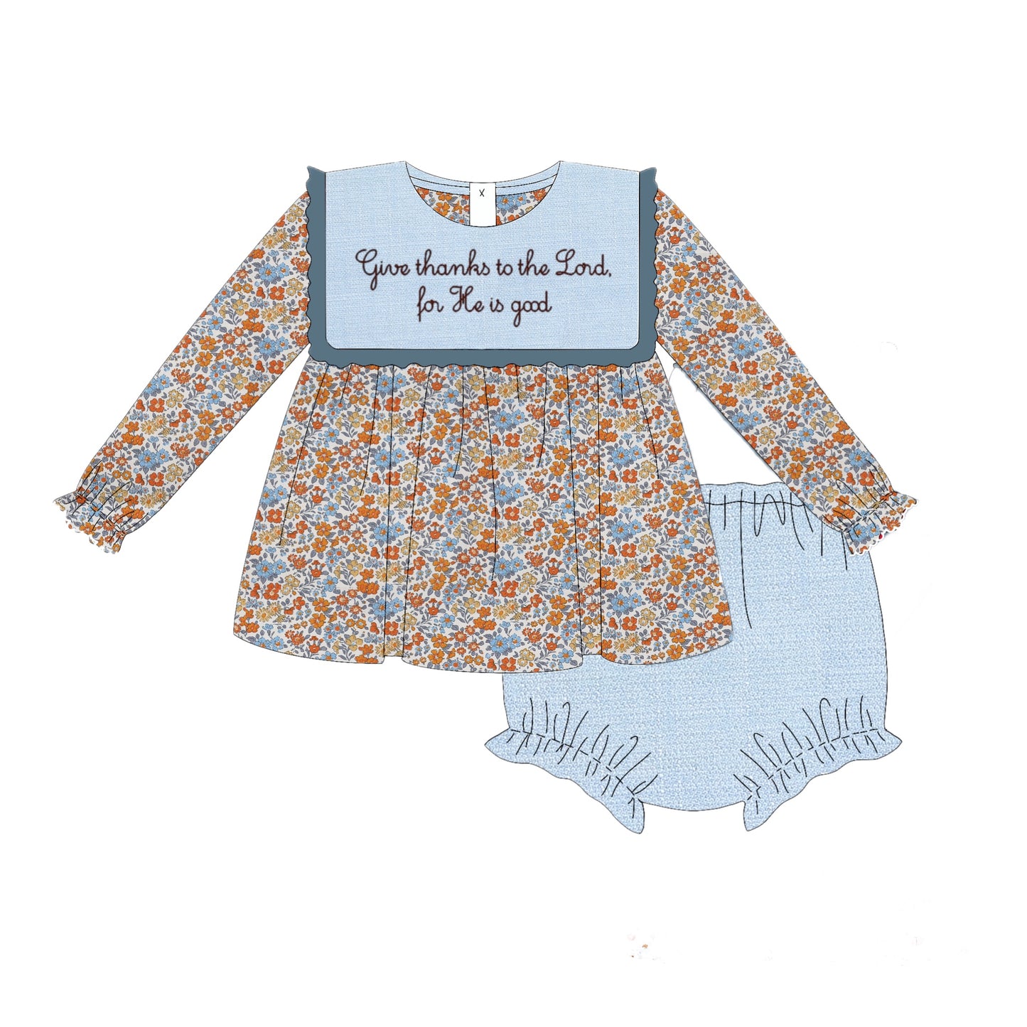 PO29: GIVE THANKS GIRL DIAPER SET