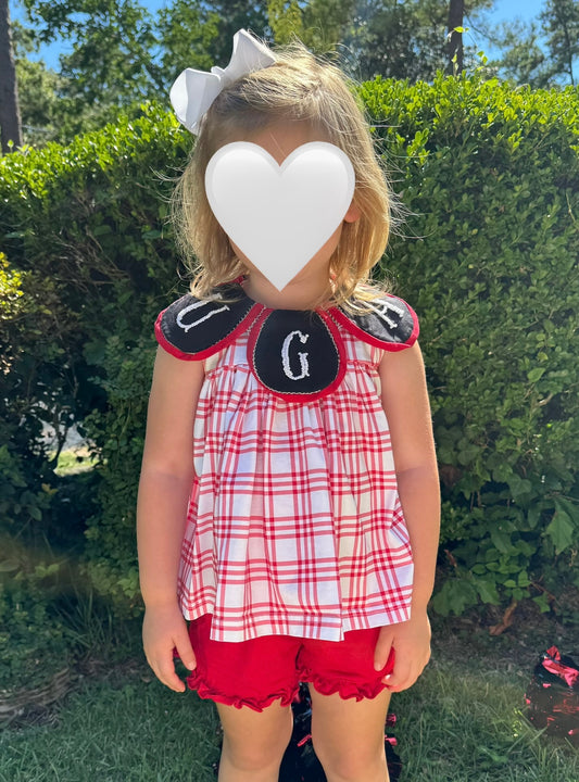 RTS: FRENCH KNOT UGA GIRL SHORT SET